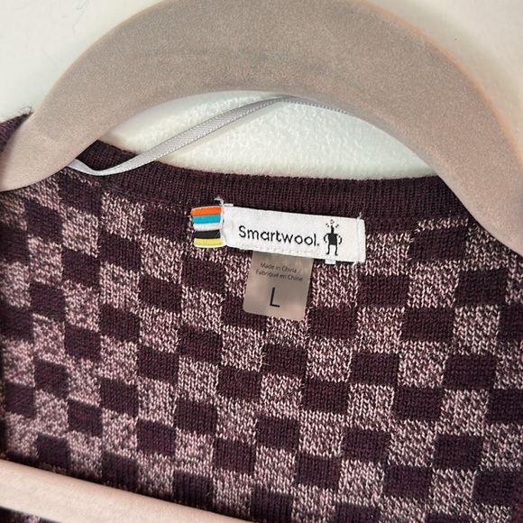 SmartWool Cardigan Sweater Avion Womens Draped Wrap Open Purple Ridge large - Picture 3 of 5